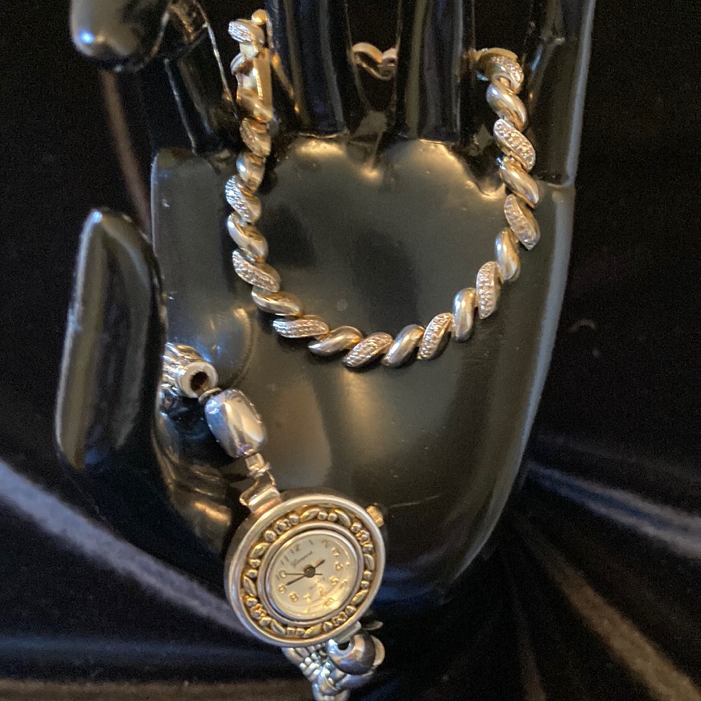 Vintage Geneva Silver Tone Bracelet Watch  Vintage Bracelet